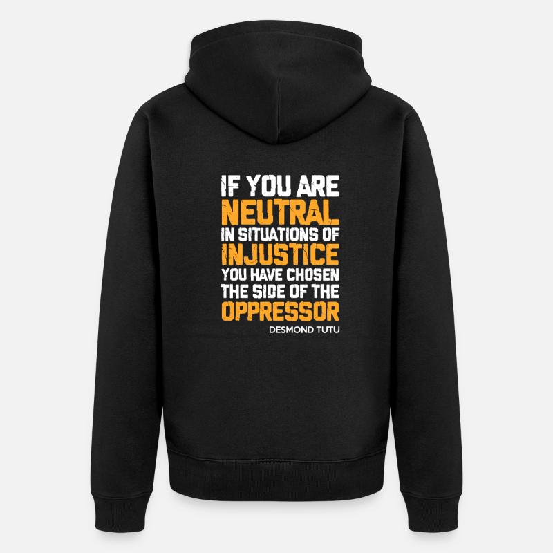 Menschenrechte - Unisex Premium Bio Zip Hoodie - Schwarz