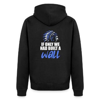Indianer - Unisex Premium Bio Zip Hoodie - Schwarz - Hinten - Nico (187cm)