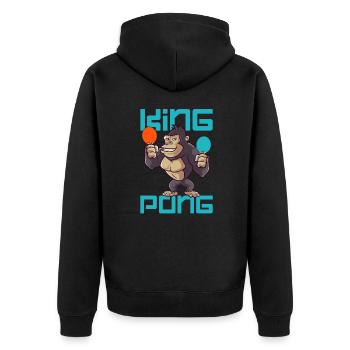 Ping-Pong Table Tennis Ping Pong Ping Pong Gift - Unisex Premium Organic Zip Hoodie - black - Back - Nico (187cm)
