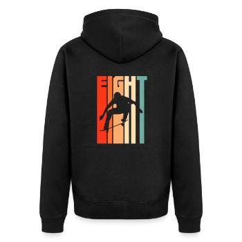 Skateboard 8th birthday - Unisex Premium Organic Zip Hoodie - black - Back - Nico (187cm)
