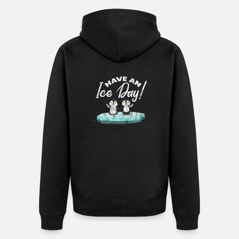 Pinguin - Unisex Premium Bio Zip Hoodie - Schwarz