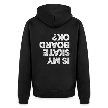 Skateboard Skater Skate Skaten Geschenk - Unisex Premium Bio Zip Hoodie - Schwarz - Hinten - Nico (187cm)