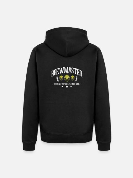 Brewer - Unisex Premium Organic Zip Hoodie - black