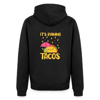 Taco - Unisex Premium Organic Zip Hoodie - black - Back - Nico (187cm)