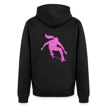 Skateboard Skater Fille Skate Skate Cadeau - Veste à capuche bio Premium Unisexe - noir - Dos - Nico (187cm)
