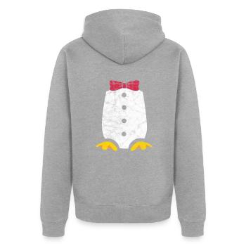 Penguin - Unisex Premium Organic Zip Hoodie - heather grey - Back - Nico (187cm)