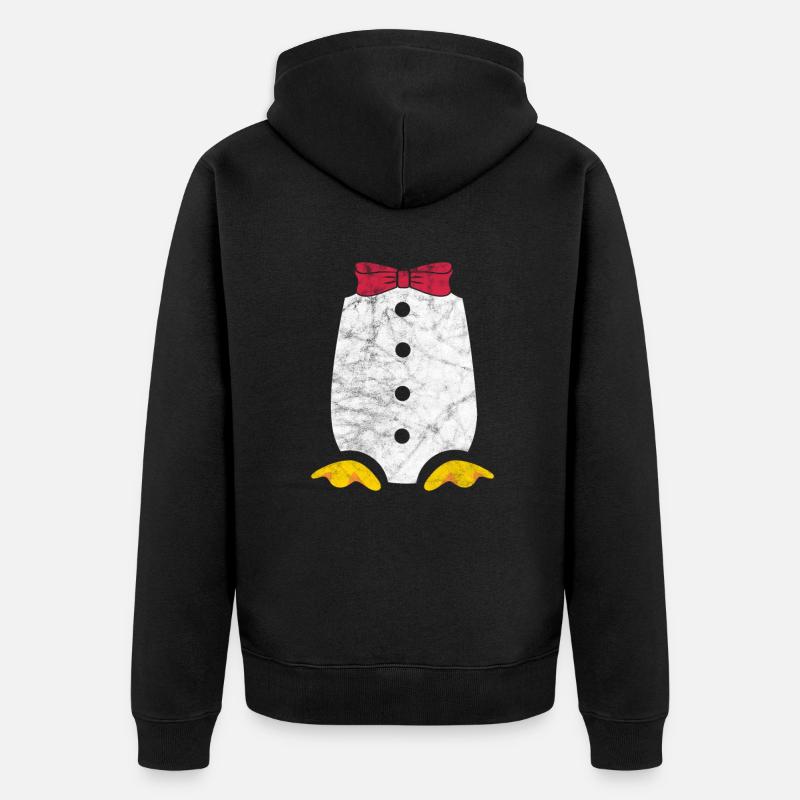Pinguin - Unisex Premium Bio Zip Hoodie - Schwarz