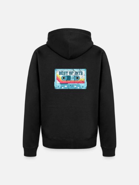 1972 - Unisex Premium Organic Zip Hoodie - black