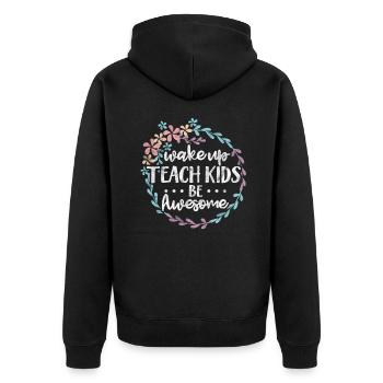 Enseignant Enseignant - Veste à capuche bio Premium Unisexe - noir - Dos - Nico (187cm)