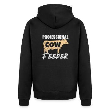 Cow Cow Cows Farm Farmer Gift - Unisex Premium Organic Zip Hoodie - black - Back - Nico (187cm)
