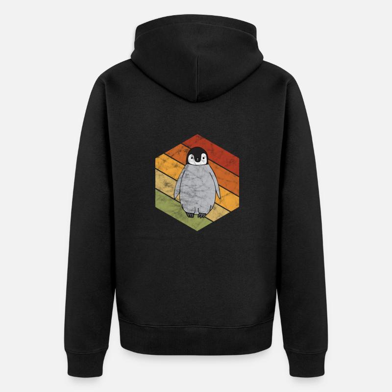 Pinguin - Unisex Premium Bio Zip Hoodie - Schwarz