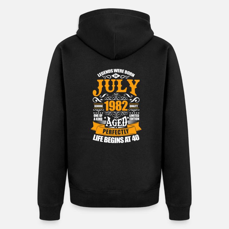 Juillet 1982 - Veste à capuche bio Premium Unisexe - noir