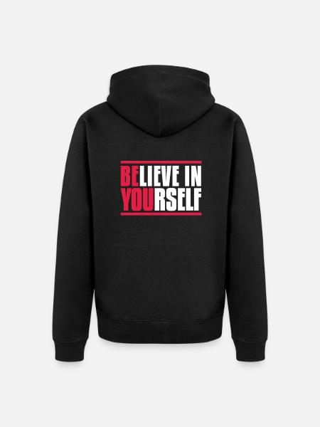 Motivation - Unisex Premium Organic Zip Hoodie - black