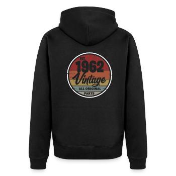 1962 - Unisex Premium Organic Zip Hoodie - black - Back - Nico (187cm)