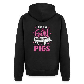Cochon Cochon PorcLet Semer Des Cochons Cadeau - Veste à capuche bio Premium Unisexe - noir - Dos - Nico (187cm)