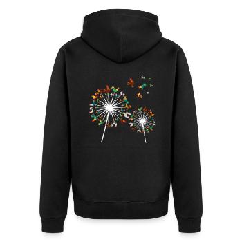 Chicken Farm Poultry Rooster Chickens Gift - Unisex Premium Organic Zip Hoodie - black - Back - Nico (187cm)