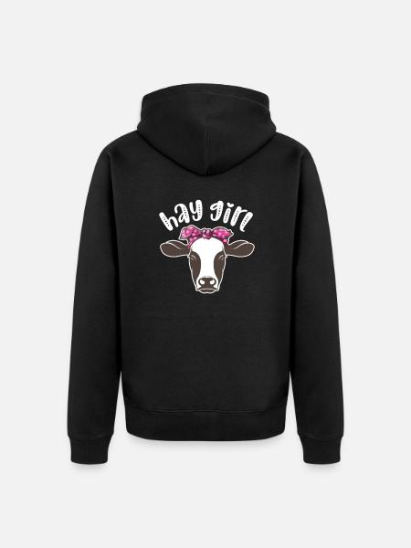 Vache - Veste à capuche bio Premium Unisexe - noir