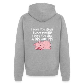 Pig Pig PigLet Sow Pigs Gift - Unisex Premium Organic Zip Hoodie - heather grey - Back - Nico (187cm)