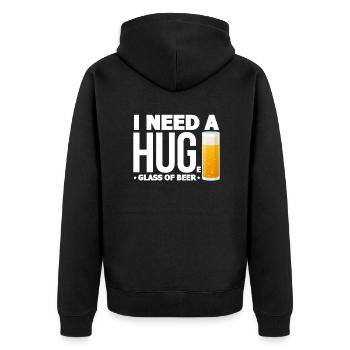Bière - Veste à capuche bio Premium Unisexe - noir - Dos - Nico (187cm)
