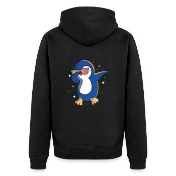Pinguin Eis Südpol Penguin Schnee Vogel Geschenk - Unisex Premium Bio Zip Hoodie - Schwarz - Hinten - Nico (187cm)
