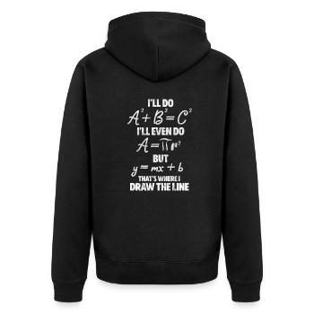 Mathematics - Unisex Premium Organic Zip Hoodie - black - Back - Nico (187cm)