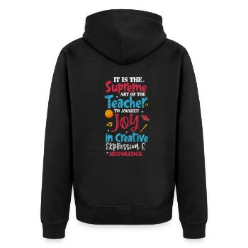 Enseignant Enseignant - Veste à capuche bio Premium Unisexe - noir - Dos - Nico (187cm)