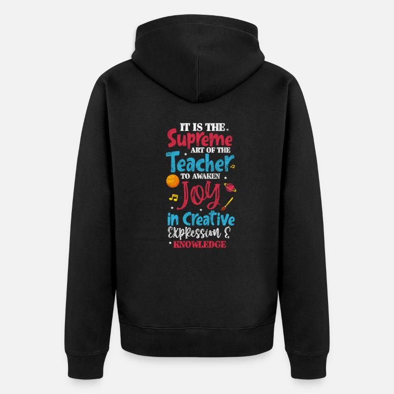 Lehrer Lehrerin - Unisex Premium Bio Zip Hoodie - Schwarz