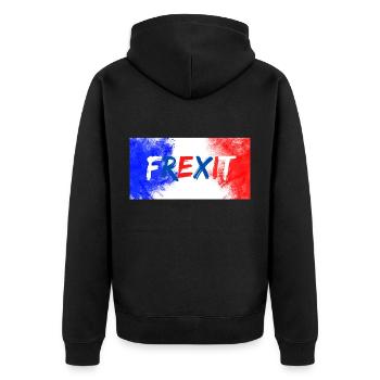 Frexit t-shirt UPR Patriotes - Veste à capuche bio Premium Unisexe - noir - Dos - Nico (187cm)