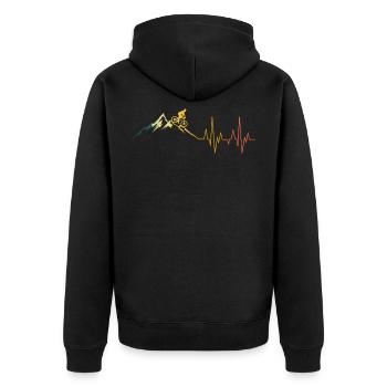 VTT Rythme cardiaque Retro Downhill EKG VTT - Veste à capuche bio Premium Unisexe - noir - Dos - Nico (187cm)