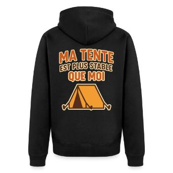 Ma tente est plus stable que moi Humour camping - Veste à capuche bio Premium Unisexe - noir - Dos - Nico (187cm)