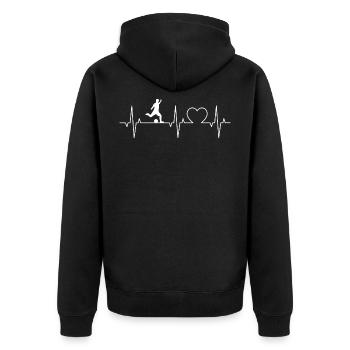 Football Heartbeat Footballer ECG Footballer - Unisex Premium Organic Zip Hoodie - black - Back - Nico (187cm)