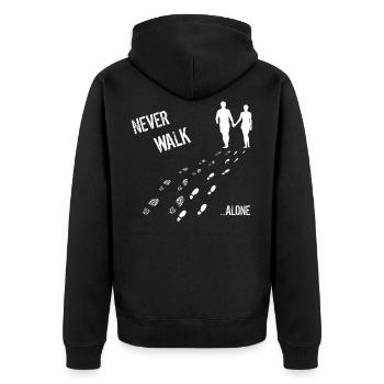 NE JAMAIS MARCHER L'HOMME ET FEMME ALONE - Veste à capuche bio Premium Unisexe - noir - Dos - Nico (187cm)