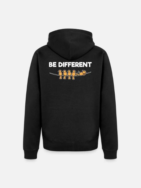 Be Different - Unisex Premium Bio Zip Hoodie - Schwarz