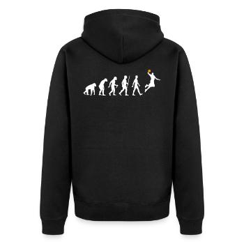 Basketball Evolution - Unisex Premium Organic Zip Hoodie - black - Back - Nico (187cm)