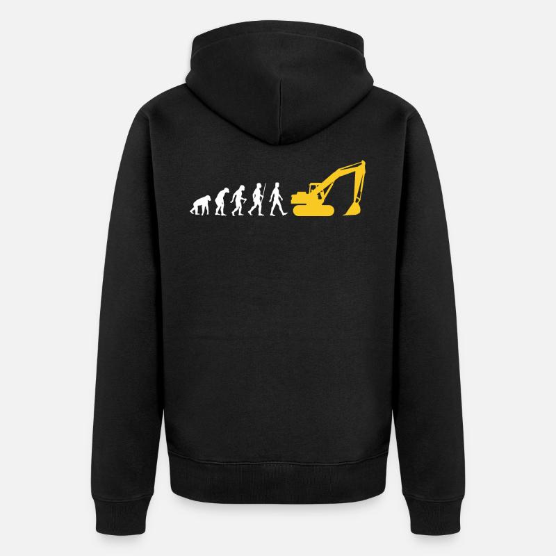 Bagger Evolution Baggerfahrer - Unisex Premium Bio Zip Hoodie - Schwarz
