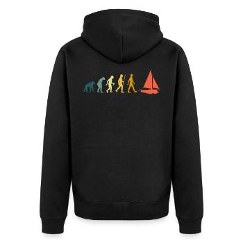 Voiles Évolution Voile Voilier Retro - Veste à capuche bio Premium Unisexe - noir - Dos - Nico (187cm)