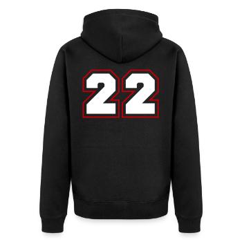 22 symbole de nombre - Veste à capuche bio Premium Unisexe - noir - Dos - Nico (187cm)