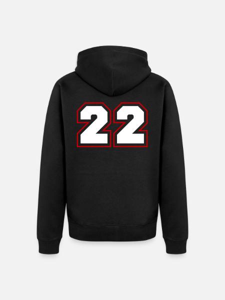 22 number symbol - Unisex Premium Organic Zip Hoodie - black