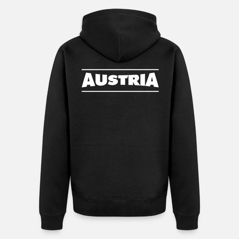Austria - Unisex Premium Bio Zip Hoodie - Schwarz