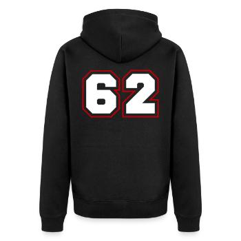 Symbole numérique 62 - Veste à capuche bio Premium Unisexe - noir - Dos - Nico (187cm)