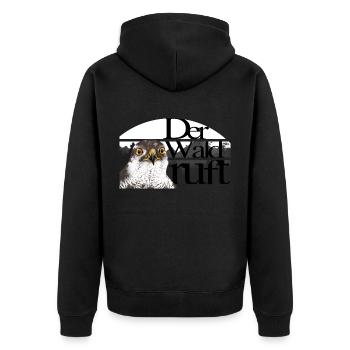 Habicht Wald - Unisex Premium Bio Zip Hoodie - Schwarz - Hinten - Nico (187cm)