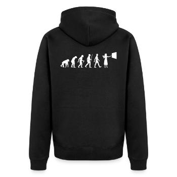 Teacher Evolution School School Teacher - Unisex Premium Organic Zip Hoodie - black - Back - Nico (187cm)
