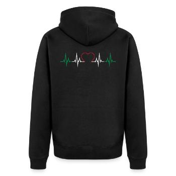 Battement de coeur Italie - Veste à capuche bio Premium Unisexe - noir - Dos - Nico (187cm)