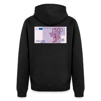 Money / 500 euros - Unisex Premium Organic Zip Hoodie - black - Back - Nico (187cm)