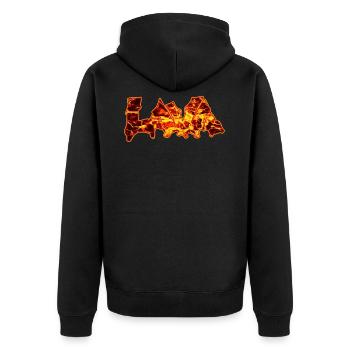 Lettrage graffiti lave - Veste à capuche bio Premium Unisexe - noir - Dos - Nico (187cm)