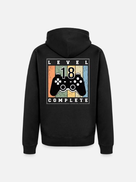 18 ° cumpleaños Nivel 18 ° cumpleaños 18 años Juegos - Ekologisk premiumluvjack unisex - svart