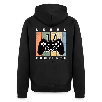 17th birthday Level 17th birthday 17 years Gaming - Unisex Premium Organic Zip Hoodie - black - Back - Nico (187cm)
