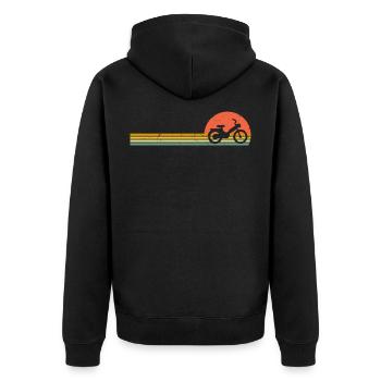 Moped Retro Moped Vintage Moped Driver - Unisex Premium Organic Zip Hoodie - black - Back - Nico (187cm)