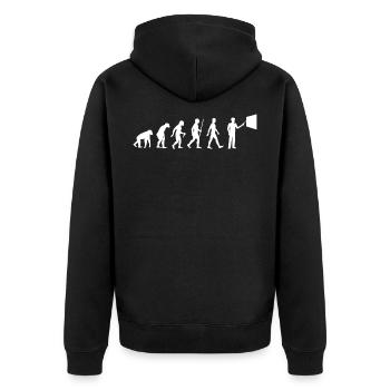 Teacher Evolution School School Teacher - Unisex Premium Organic Zip Hoodie - black - Back - Nico (187cm)