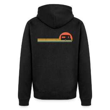 Caravan Retro Camper Vintage - Unisex Premium Organic Zip Hoodie - black - Back - Nico (187cm)